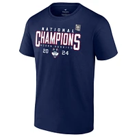 Men's Fanatics  Navy UConn Huskies 2024 NCAA Basketball National Champions Schedule T-Shirt