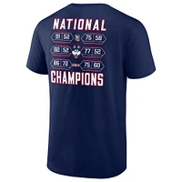 Men's Fanatics  Navy UConn Huskies 2024 NCAA Basketball National Champions Schedule T-Shirt