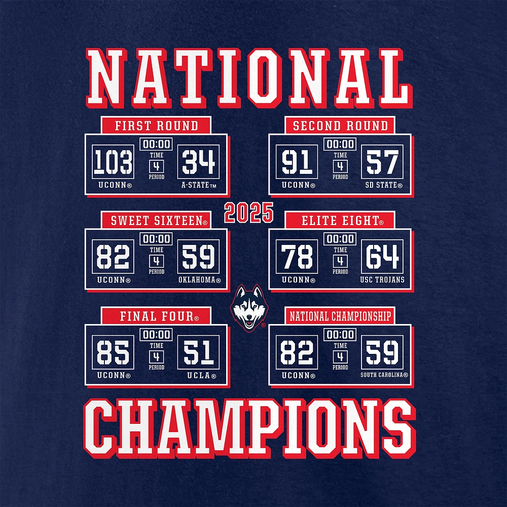 Men's Fanatics  Navy UConn Huskies 2025 NCAA Women's Basketball National Champions Schedule T-Shirt