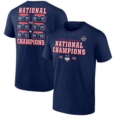 Men's Fanatics  Navy UConn Huskies 2025 NCAA Women's Basketball National Champions Schedule T-Shirt
