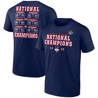 Men's Fanatics  Navy UConn Huskies 2025 NCAA Women's Basketball National Champions Schedule T-Shirt