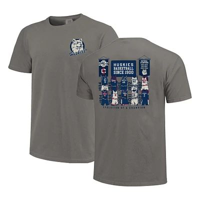 Men's  Gray UConn Huskies Comfort Colors Vault Basketball Uniform History T-Shirt