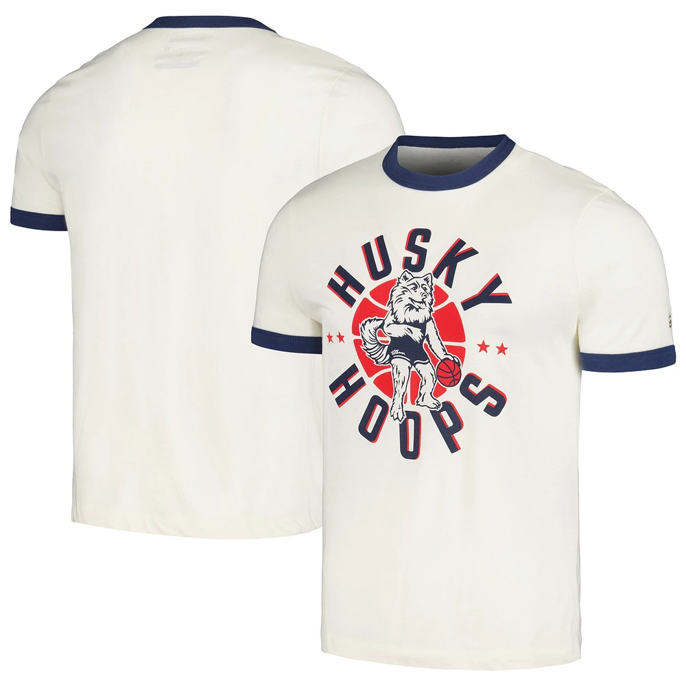 T-shirt pour hommes Homefield Cream UConn Huskies Husky Hoops Ringer