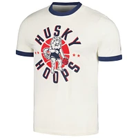 T-shirt pour hommes Homefield Cream UConn Huskies Husky Hoops Ringer