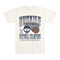 T-shirt tri-blend Homefield Natural UConn Huskies pour homme, champion national de basketball féminin NCAA 2025