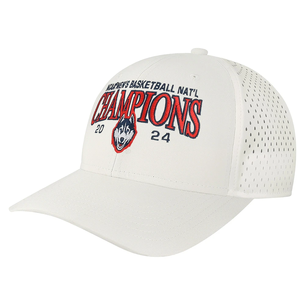 Men's Legacy Athletic  White UConn Huskies 2024 NCAA Men's Basketball National Champions Rempa Adjustable Hat