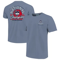 T-shirt à carreaux bleu marine pour homme UConn Huskies, champion national de basketball féminin NCAA 2025, couleurs confort