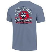 T-shirt à carreaux bleu marine pour homme UConn Huskies, champion national de basketball féminin NCAA 2025, couleurs confort