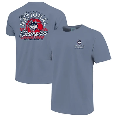 T-shirt à carreaux bleu marine pour homme UConn Huskies, champion national de basketball féminin NCAA 2025, couleurs confort