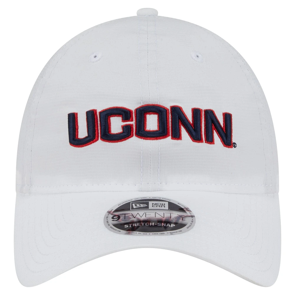 Men's New Era White UConn Huskies Active Ripstop 9TWENTY Adjustable Hat
