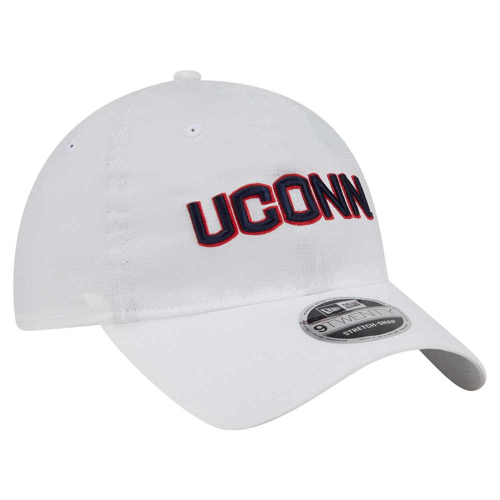 Men's New Era White UConn Huskies Active Ripstop 9TWENTY Adjustable Hat