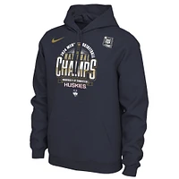 Sweat à capuche Nike Navy UConn Huskies 2024 NCAA pour hommes, champions nationaux de basket-ball, vestiaire