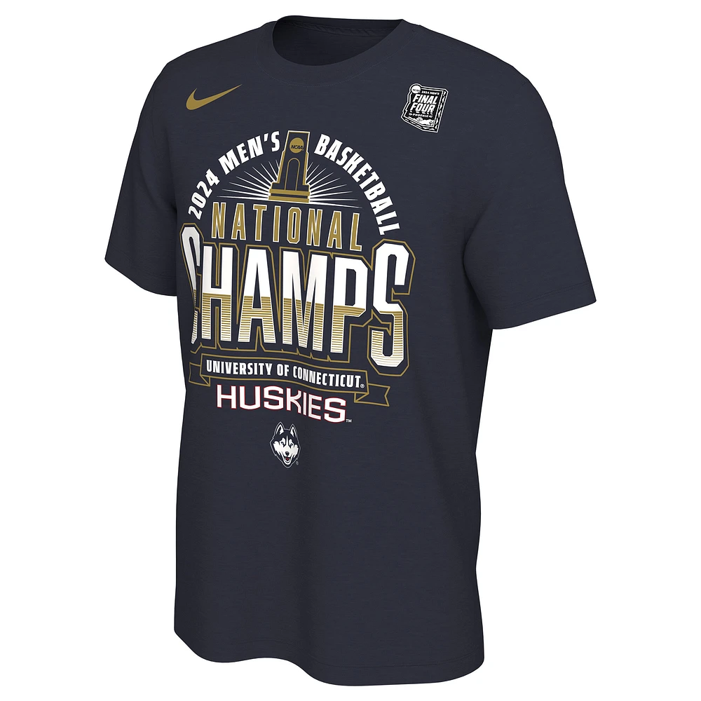 Men's Nike  Navy UConn Huskies 2024 NCAA Basketball National Champions Locker Room T-Shirt