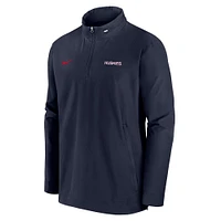 Men's Nike Navy UConn Huskies 2024 Sideline Coach Quarter-Zip Hoodie Jacket