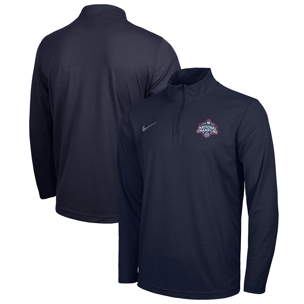 Men's Nike Navy UConn Huskies 2025 NCAA Women's Basketball National Champions Intensity Quarter-Zip Pullover