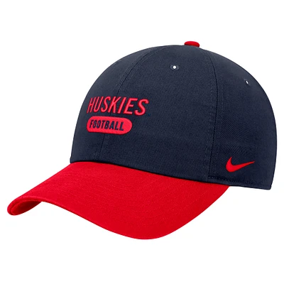 Casquette ajustable Nike UConn Huskies Colorblock Club bleu marine pour homme