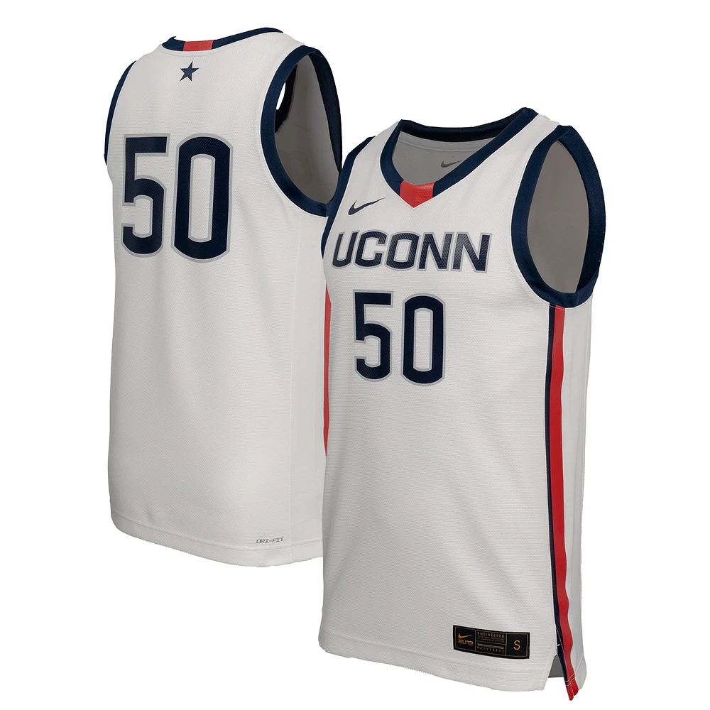 Men's Nike White UConn Huskies Replica Basketball Jersey