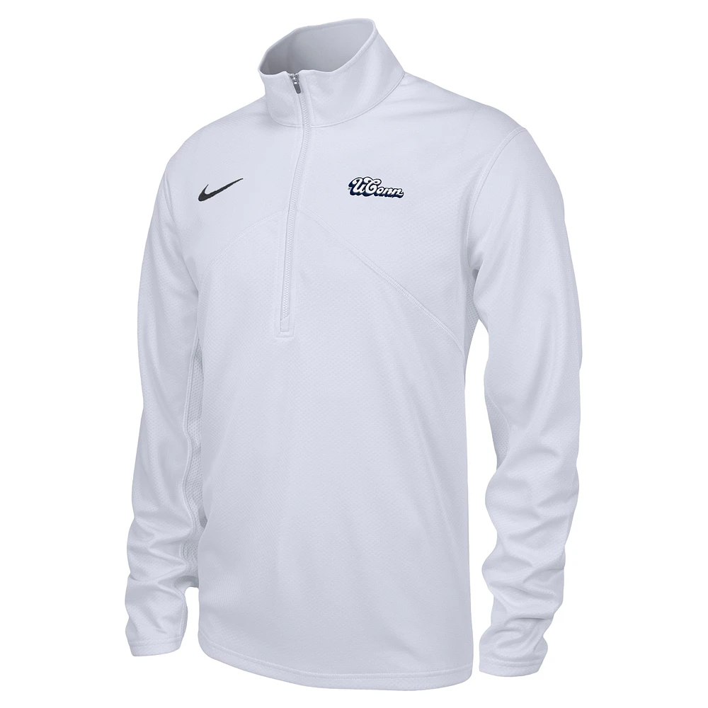 Men's Nike White UConn Huskies Vault Training Performance Quarter-Zip Jacket