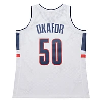 Men's UConn Huskies Emeka Okafor Mitchell & Ness White 2001/02 Swingman Replica Jersey