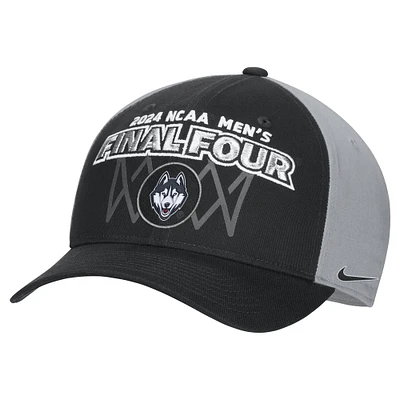 Nike Noir UConn Huskies 2024 NCAA Tournoi de basket-ball masculin March Madness Final Four Regional Champions Locker Room Classic 99 Casquette réglable