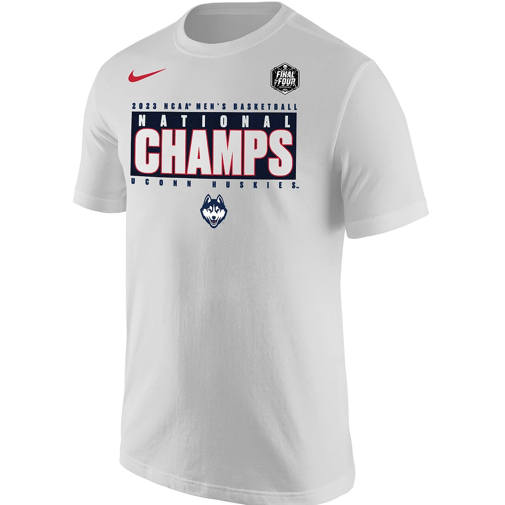 Nike White UConn Huskies 2023 NCAA Men's Basketball National Champions Pebble T-Shirt