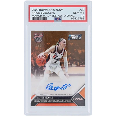 Paige Bueckers UConn Huskies Autographed 2023 Bowman U Now Orange #3E #2/5 PSA Authenticated 10 Card
