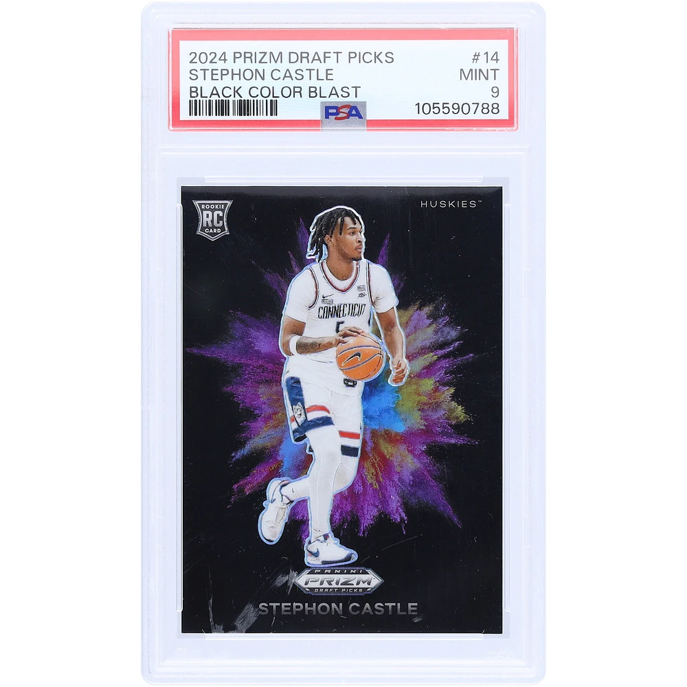 Stephon Castle Uconn Huskies 2024 Panini Prizm DP Color Blast #14 PSA Authenticated 9 Rookie Card
