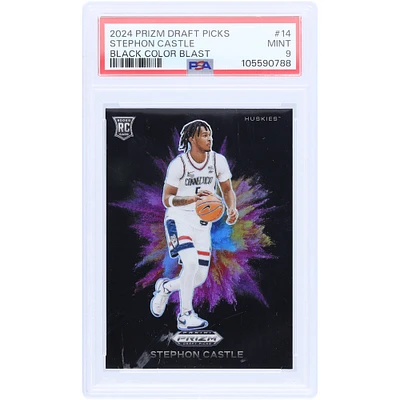 Stephon Castle Uconn Huskies 2024 Panini Prizm DP Color Blast #14 PSA Authenticated 9 Rookie Card