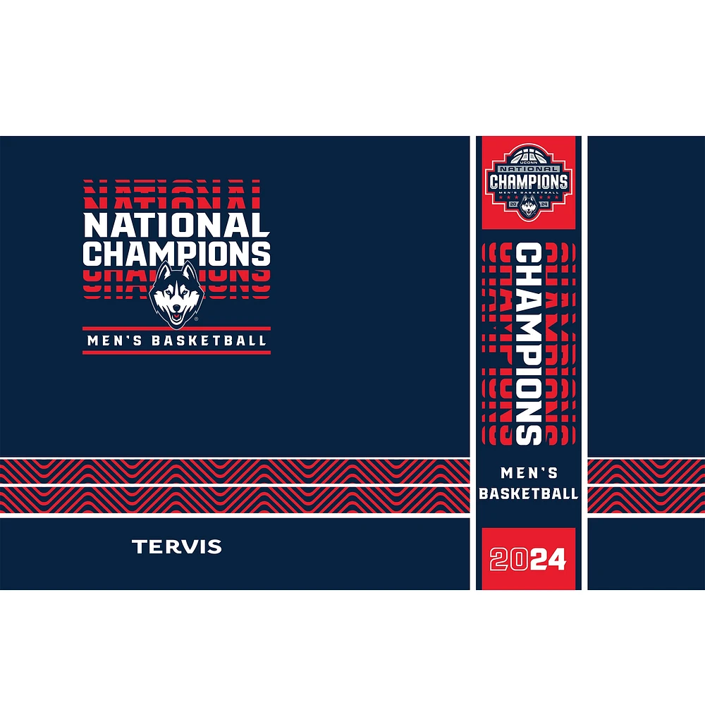 Tervis UConn Huskies 2024 Champions nationaux de basket-ball masculin NCAA 30oz. Gobelet en acier inoxydable