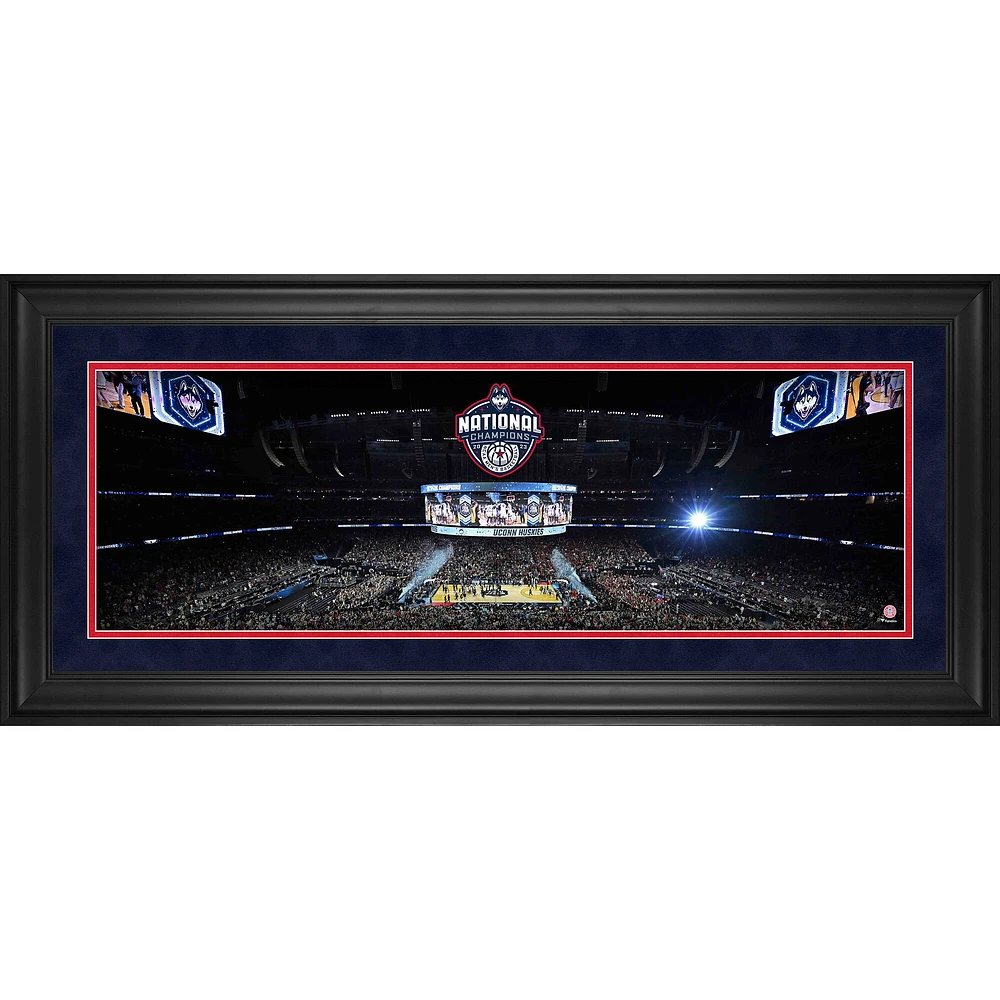 UConn Huskies 2023 NCAA Men's Basketball National Champions Framed 10" x 30" Panoramic Collage