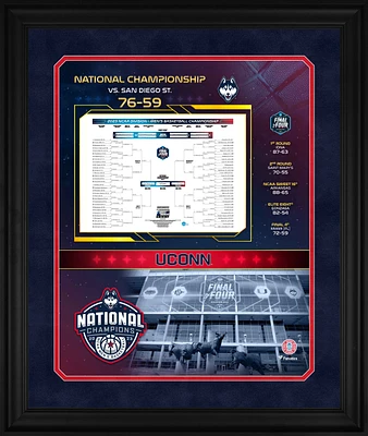 UConn Huskies 2023 NCAA Men's Basketball National Champions Framed 20" x 24" Bracket Collage Photo