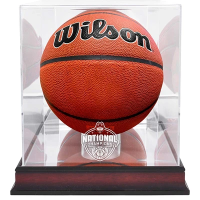 Vitrine de basket-ball en acajou des champions nationaux de basket-ball masculin de la NCAA 2023 des Huskies de l'UConn
