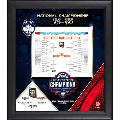 Collage de supports encadrés de 15" x 17" des champions nationaux de basketball masculin de la NCAA 2024 des Huskies de l'UConn
