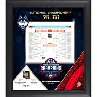 Collage de supports encadrés de 15" x 17" des champions nationaux de basketball masculin de la NCAA 2024 des Huskies de l'UConn