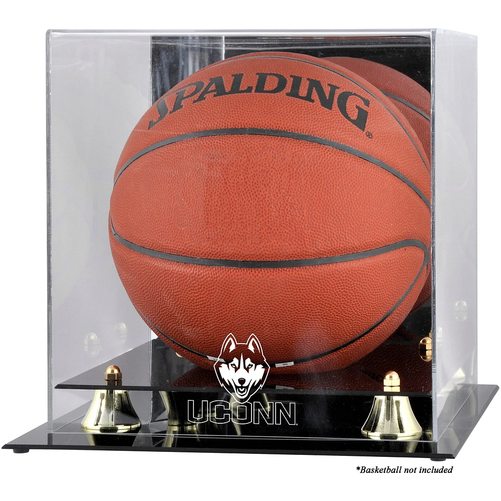 Vitrine de basket-ball avec logo UConn Huskies Golden Classic avec dos miroir