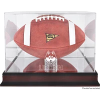 UConn Huskies Vitrine de football avec logo en acajou et dos miroir