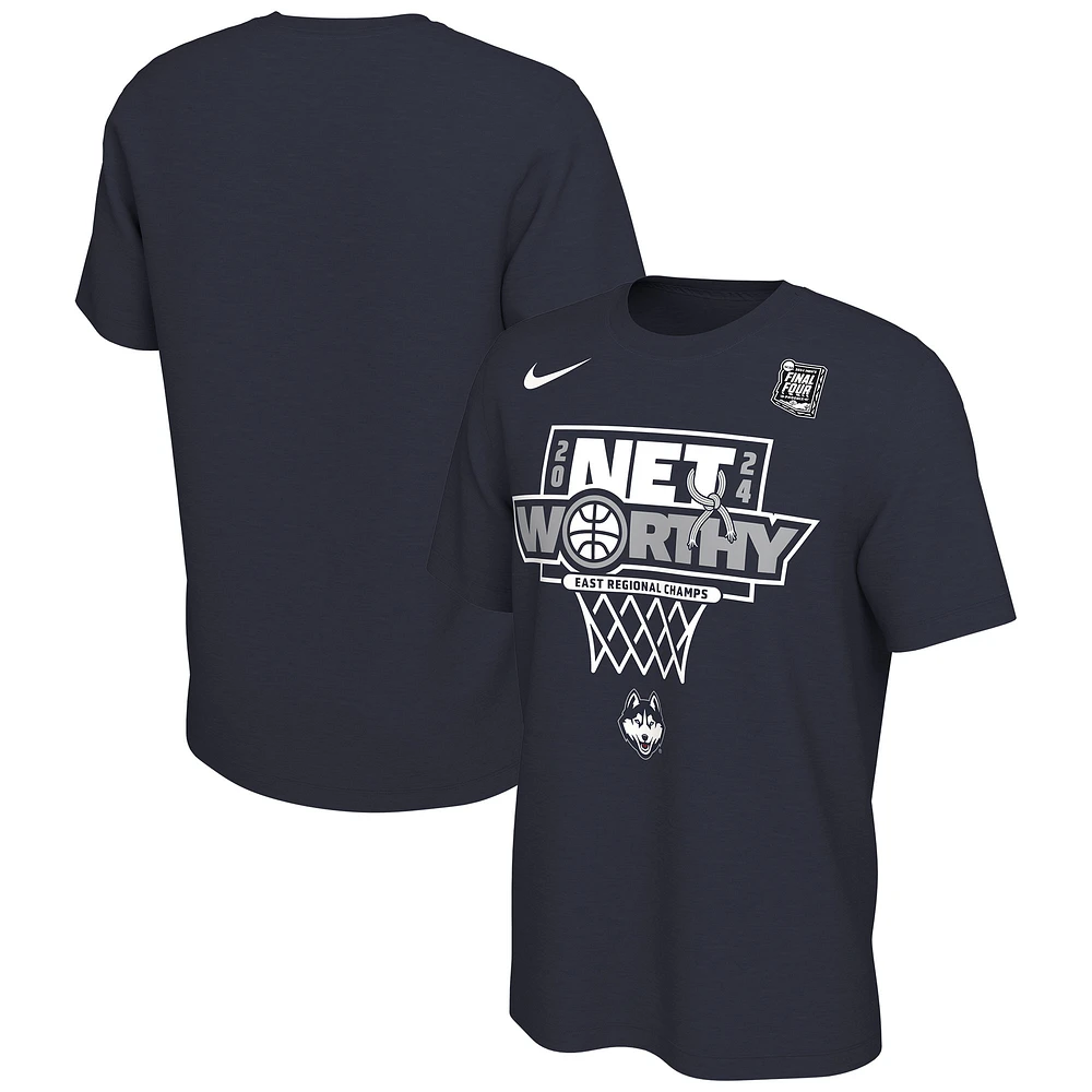 T-shirt unisexe Nike Navy UConn Huskies 2024 NCAA pour hommes, tournoi de basket-ball March Madness Final Four Locker Room