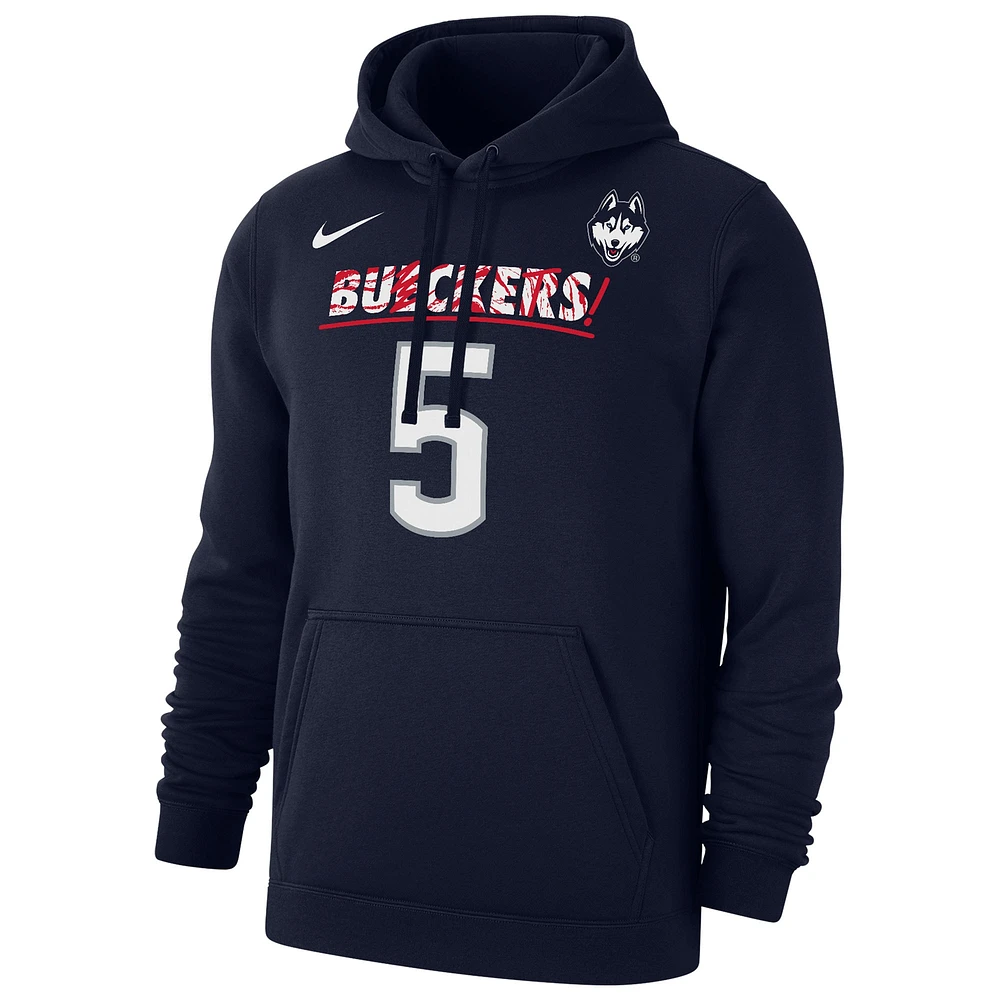 Sweat à capuche unisexe Nike Paige Bueckers bleu marine UConn Huskies Player Name & Number Buckets Club Fleece Pullover