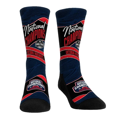 Unisex Rock Em Socks  Navy UConn Huskies 2025 NCAA Women's Basketball National Champions Wave Crew Socks