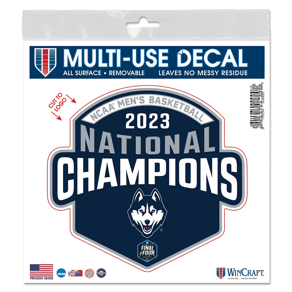 WinCraft UConn Huskies 2023 NCAA Men's Basketball National Champions 6'' x 6'' Multi-Use Decal