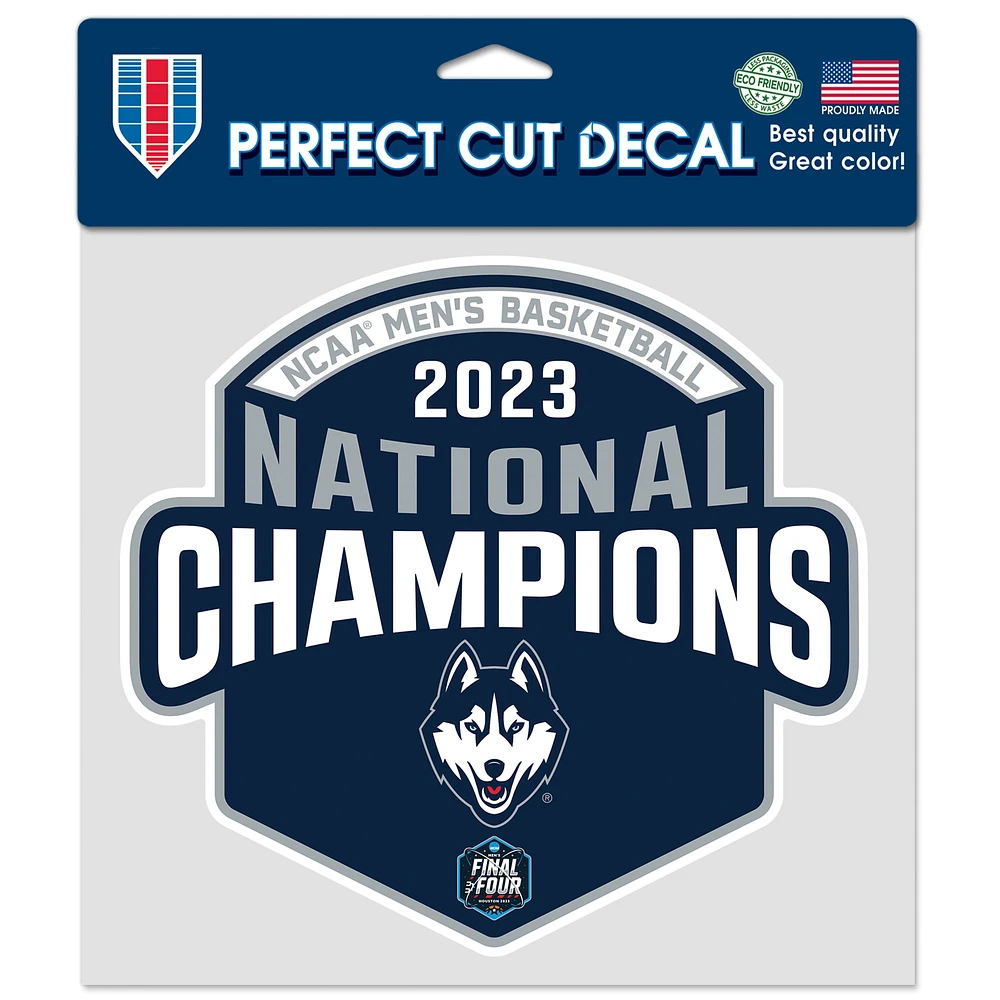 WinCraft UConn Huskies 2023 NCAA Champions nationaux de basket-ball pour homme 20,3 x 20,3 cm Coupe parfaite