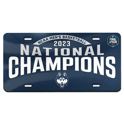 WinCraft  UConn Huskies 2023 NCAA Men's Basketball National Champions Laser Cut Acrylic License Plate