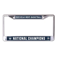 WinCraft UConn Huskies 2023 NCAA Champions nationaux de basket-ball pour homme Cadre de plaque d'immatriculation en métal découpé au laser