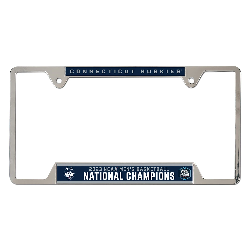 Cadre de plaque d'immatriculation en métal WinCraft UConn Huskies 2023 NCAA Champions nationaux de basket-ball pour homme