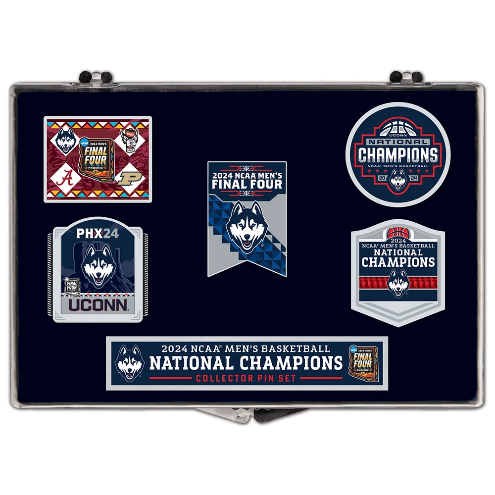 WinCraft UConn Huskies 2024 NCAA Men's Basketball National Champions Ensemble de cinq épingles de collection