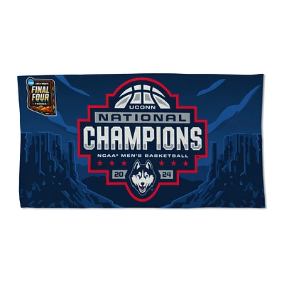 WinCraft UConn Huskies 2024 NCAA Men's Basketball National Champions Vestiaire 22'' x 42'' Serviette de célébration double face sur le terrain