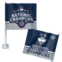 Drapeau de voiture recto verso WinCraft UConn Huskies, championnes nationales de basketball féminin NCAA 2025, 11,75" x 14"