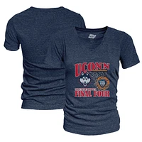 Women's Blue 84 Navy UConn Huskies 2024 NCAA Basketball Tournament March Madness Final Four Tri-Blend V-Neck T-Shirt