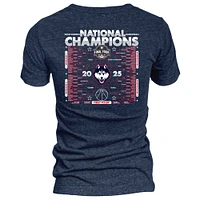 Women's Blue 84  Navy UConn Huskies 2025 NCAA Basketball National Champions Bracket Tri-Blend V-Neck T-Shirt