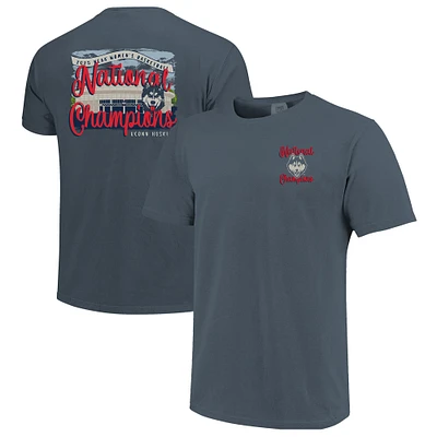 Women's  Navy UConn Huskies 2025 NCAA Basketball National Champions Comfort Colors T-Shirt